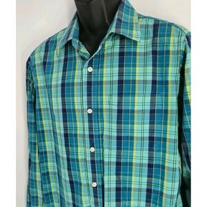 Banana Republic Men's Size Medium Plaid Button Down Shirt Vacation Casual